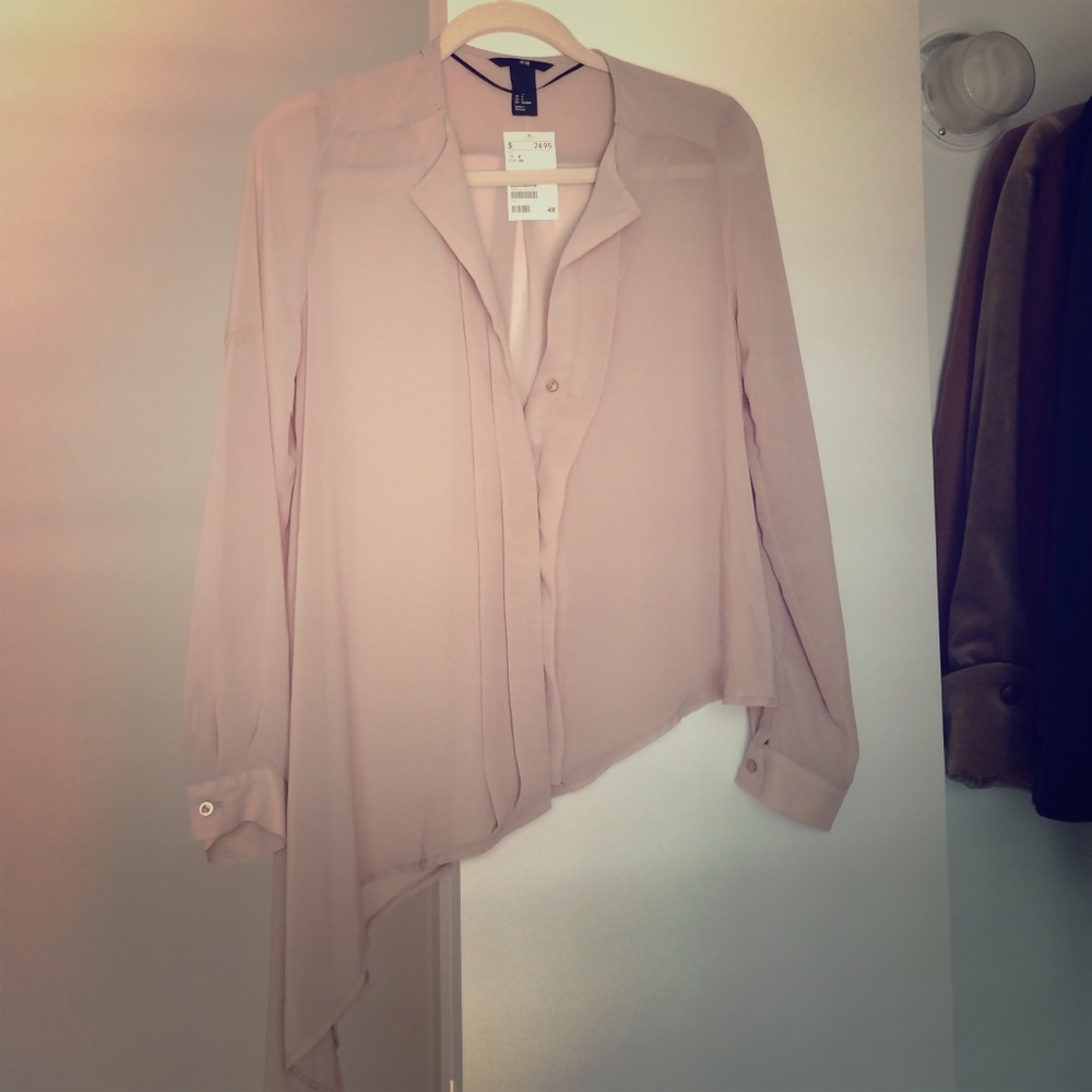 Gorg H&M Pale Pink Sheer Blouse top